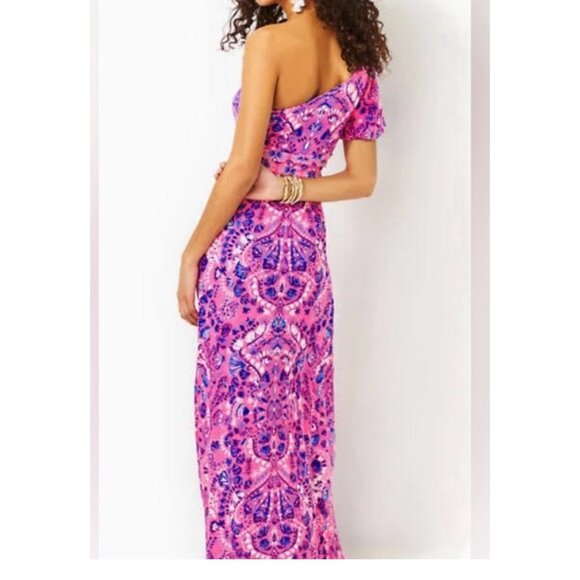 Lilly Pulitzer Solana One Shoulder Maxi Dress Size L BRAND NEW W/TAGS! - Picture 4 of 8